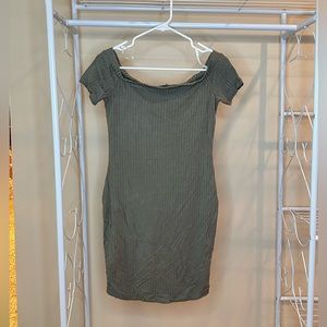 Olive green body con cotton dress from Papaya.